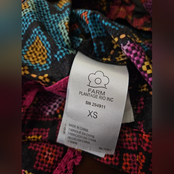 FARM RIO Yawanawa Stripes Blouse XS Euc - Picture 9 of 10